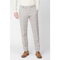 Antique Rogue Slim Fit Cream Tweed with Taupe Overcheck Men's Trousers