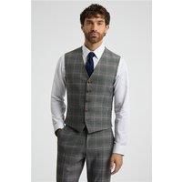 Antique Rogue Grey With Tan Checked Waistcoat