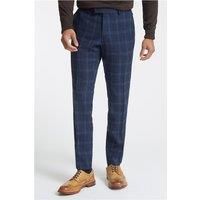 Antique Rogue Navy Blue Tweed Light Blue Overcheck Men's Trousers