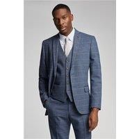 Antique Rogue Slim Fit Maverick Navy Blue Herringbone Men's Suit Jacket by Suit Direct