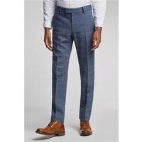 Antique Rogue Slim Fit Maverick Navy Blue Herringbone Men's Trousers by Suit Direct