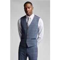 Antique Rogue Slim Fit Maverick Navy Blue Herringbone Waistcoat