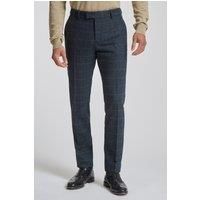 Antique Rogue Men's Herringbone Trousers in Blue | Size: 42S