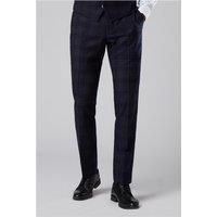 Antique Rogue Slim Fit Ryder Navy Blue Check Men's Trousers by Suit Direct
