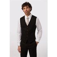 Antique Rogue Slim Fit Black Texture Waistcoat
