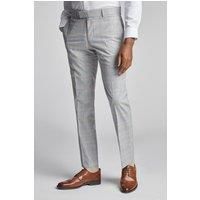 Antique Rogue Slim Fit Taupe Blue Check Men's Trousers. Grey by Suit Direct