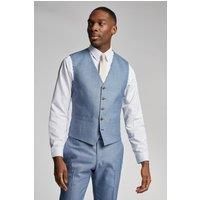 Blake Pale Blue Denim Semi Plain Waistcoat