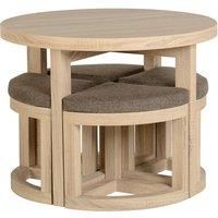 Cambourne 4 Seater Round Stowaway Dining Table with 4 Chairs
