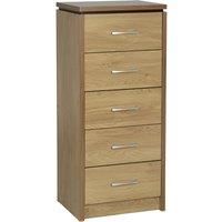 Charles Narrow 5 Drawer Chest Natural