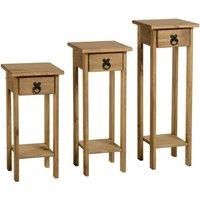 Corona Pine Set of 3 Plant Stands Natural