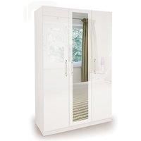 Angel High Gloss 3 Door Mirror Wardrobe White