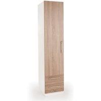 Euston 2 Drawer Single Wardrobe White/Natural