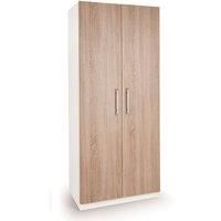 Euston Double Wardrobe White/Natural