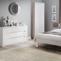 Manhattan White Wide 6 Drawer Chest White