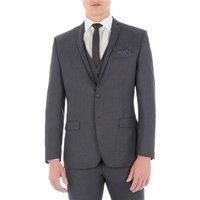 Red Herring Charcoal Textured Slim Fit Suit Jacket
