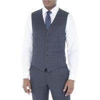 Pierre Cardin Blue Prince of Wales Check Regular Fit Waistcoat