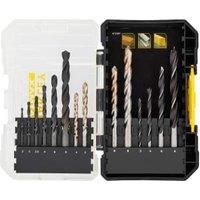 Stanley Drill Bits Set Combination Masonry Wood Metal 14 pieces WITH CARRY CASE