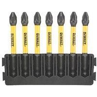 DeWalt Flextorq 6.35mm 57mm Hex Shank PZ2 Screwdriver Bits 7 Pieces (832HA)