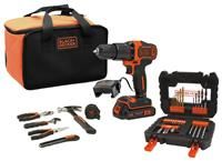 Black + Decker Hammer Drill Hand Tool and Drill Bit Set