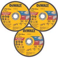 DeWALT Cutting Discs 76mm Thin x3 Wheel Metal Stainless Steel Inox Blade Cutter