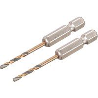 Dewalt Black and Gold Hex Impact HSS Drill Bit 2.5mm Pack of 2