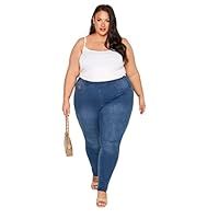 Yours for Good Curve Mid Pull On Bum Shaper Lola Stretch Jeggings - Women/'s Blue