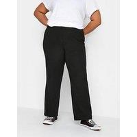 Yours Curve Pull On Stretch Ribbed Bootcut Trousers - Women/'s - Plus Size Curve Black