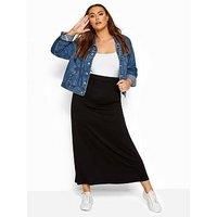 YOURS Curve Black Jersey Stretch Maxi Tube Skirt