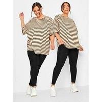 Yours Clothing Women£s Black Skinny Full Length Leggings Twin Pack Plus Size