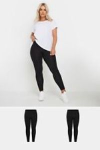 Yours Curve Plus Size 2 Pack  Soft Touch Stretch Leggings