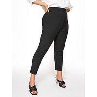 Yours Women's  Curve Black Elasticated Tapered Stretch Trousers Plus Size Curve