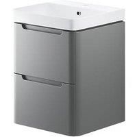 Wall-Hung Vanity Unit & Basin Grey Matt 500 x 460 x 662mm (259PJ)