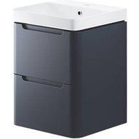Wall-Hung Vanity Unit & Basin Matt Indigo 500mm x 460mm x 662mm (606RJ)