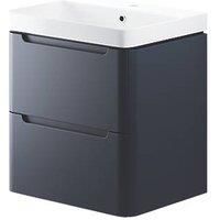 Wall-Hung Vanity Unit & Basin Matt Indigo 605 x 460 x 662mm (943RJ)