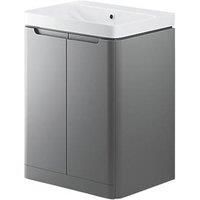 Floorstanding Vanity Unit & Basin Grey Matt 605 x 460 x 840mm (529PJ)