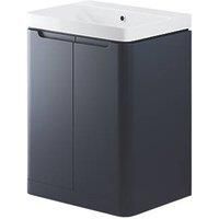 Floorstanding Vanity Unit & Basin Matt Indigo 605mm x 460mm x 840mm (453RJ)