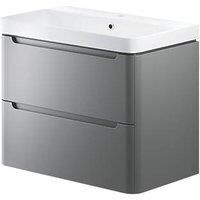 Wall-Hung Vanity Unit & Basin Matt Grey 805mm x 460mm x 662mm (985PJ)