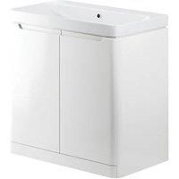 Floorstanding Vanity Unit & Basin Gloss White 805 x 460 x 840mm (381PJ)