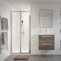 Essentials Framed Rectangular Bi-Fold Shower Door Polished Silver 800 x 1850mm (907RJ)