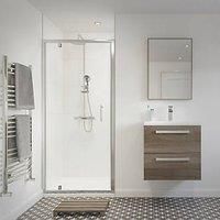 Essentials Framed Rectangular Pivot Shower Door Polished Silver 760mm x 1850mm (814RJ)