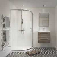 Framed Quadrant Shower Enclosure Reversible Left/Right Opening Polished Silver-Effect/Clear 800 x 800 x 1850mm (339PJ)