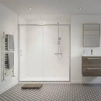 Essentials Framed Rectangular Sliding Shower Door Polished Silver 1700 x 1850mm (846RJ)