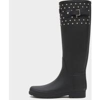 Hunter Refined Tall Stud Cuff Boot Black 5 M, Black, 3 UK