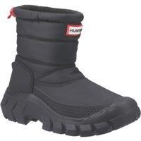 HUNTER Intrepid Short Snow Boots for Women - Textile and Synthetic Upper, Cinch Closure at Cuffs, and Round Toe Silhouette, Black, 3 UK