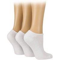 3 Pair White Cushion Bamboo Sports Trainer Socks Ladies 4-8 Ladies - Glenmuir