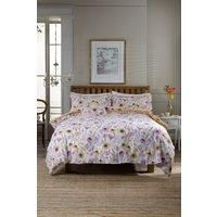 The Lyndon Company Mary Mary Deluxe Cotton Printed Piped Duvet Cover Set in Pink | Size: Double