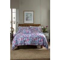 The Lyndon Company Mistyblue Deluxe Cotton Printed Piped Duvet Cover Set | Size: Double