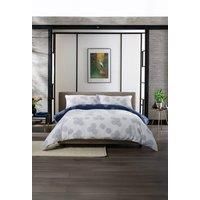The Lyndon Company Hyogo Luxurious 100% Cotton Double Gauze Duvet Cover Set – Soft, Breathable, Japanese-Inspired Bedding with Modern Blue & White Print – Machine Washable – Multiple [King]