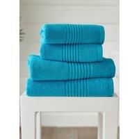 Deyongs Quik Dri 100% Cotton Zerotwist Towels â€“ Fast-Drying, Multi-Size & Colour Range in Cobalt | Size: Face Towel x 4
