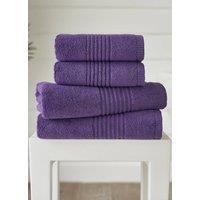 Deyongs Quik Dri 100% Cotton Zerotwist Towels â€“ Fast-Drying, Multi-Size & Colour Range in Violet | Size: Face Towel x 4